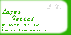 lajos hetesi business card